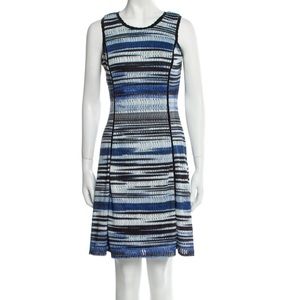 Karl Lagerfeld Blue Patterned Sleeveless Dress